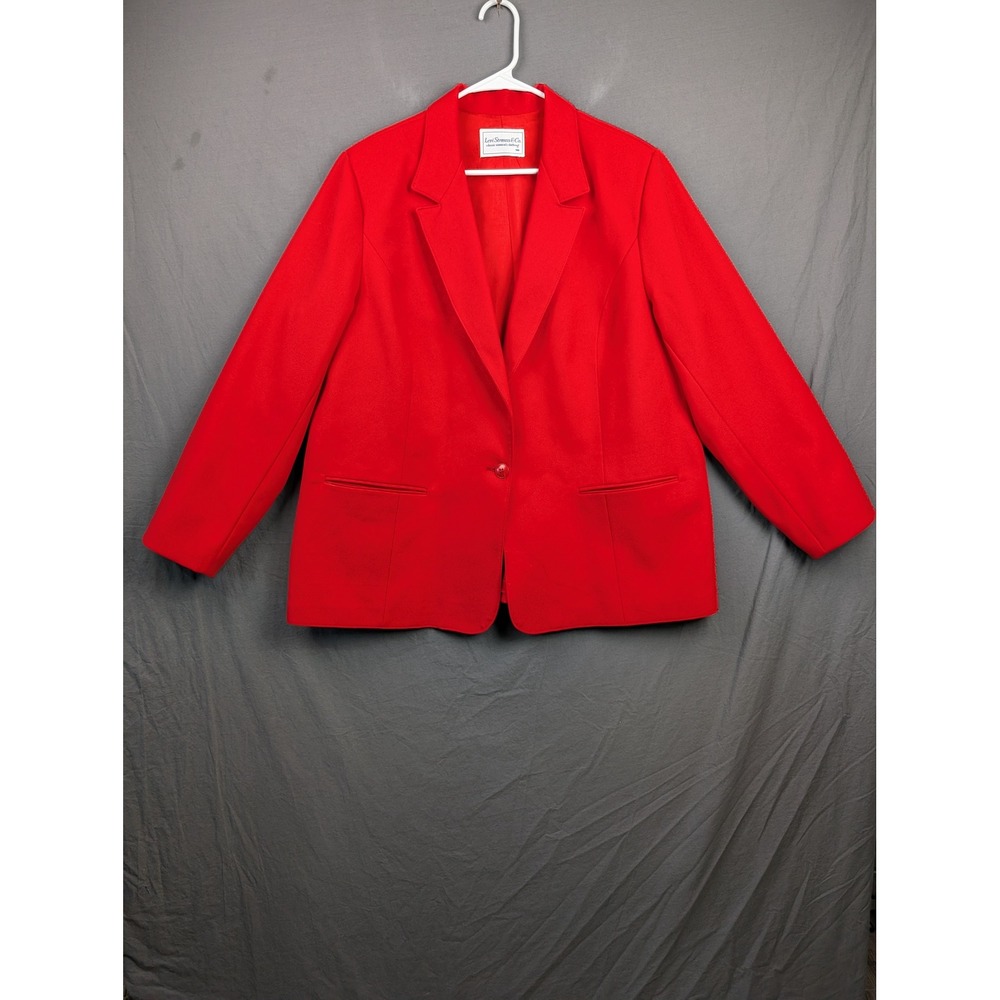 Levi Strauss & Co Classic Womens Red Single Button Blazer Jacket Size 46
